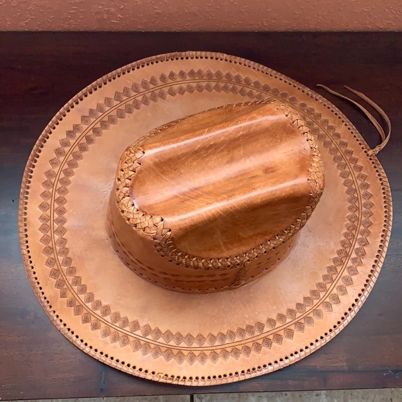leather hat, in perfect condition.
